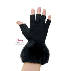 دستکش زمستانی انگشتی دخترانه و زنانه مدل لب خز