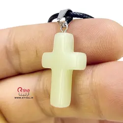 پلاک گردنبند صلیب شبرنگ/  دخترانه و پسرانه +بند 60 سانتی رایگان