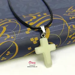 پلاک گردنبند صلیب شبرنگ/  دخترانه و پسرانه +بند 60 سانتی رایگان
