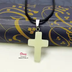 پلاک گردنبند صلیب شبرنگ/  دخترانه و پسرانه +بند 60 سانتی رایگان