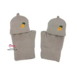 دستکش کلاه دار دخترانه طرح میوه ای (6 سال تا بزرگسال)