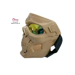ماسک اسکلتی نظامی رنگ خاکی/لنز رنگی
