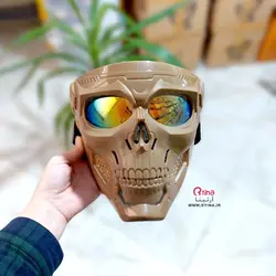 ماسک اسکلتی نظامی رنگ خاکی/لنز رنگی