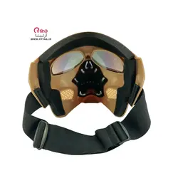ماسک اسکلتی نظامی رنگ خاکی/لنز رنگی