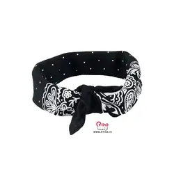 دستمال سر بته جقه مشکی نخی طرح جدید