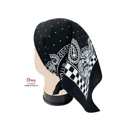 دستمال سر بته جقه مشکی نخی طرح جدید