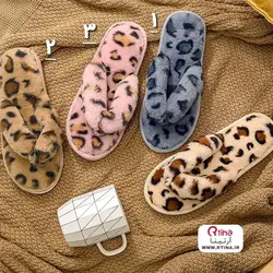 اسلیپر انگشتی خز دار  روفرشی طرح پلنگی