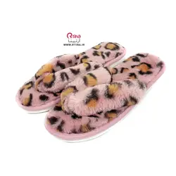 اسلیپر انگشتی خز دار  روفرشی طرح پلنگی