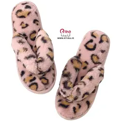 اسلیپر انگشتی خز دار  روفرشی طرح پلنگی