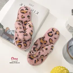 اسلیپر انگشتی خز دار  روفرشی طرح پلنگی