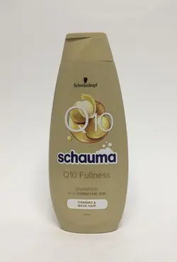 شامپوی فولنس Q10 شوما احیاء کننده موهای نازک و ضعیف با کوآنزیم (Q10) 400 میلی schauma Q10 fullness shampoo with coenzyme Q10 for thinning and weak hair