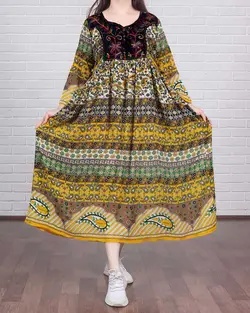 پیراهن کریشه هندی خامه دوزی برند KARTIC