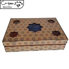 جعبه رومیزی تی بگ و تنقلات و زیر لیوانی مدل کویر کد KJ45