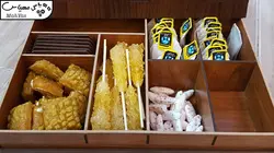 جعبه رومیزی تی بگ و تنقلات و زیر لیوانی مدل Mate Gol کد KL07