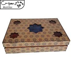 جعبه رومیزی تی بگ و تنقلات و زیر لیوانی مدل کویر کد KJ45