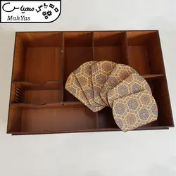 جعبه رومیزی تی بگ و تنقلات و زیر لیوانی مدل کویر کد KJ48