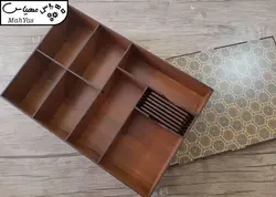 جعبه رومیزی تی بگ و تنقلات و زیر لیوانی مدل کویر کد KU18