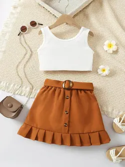 کراپ دامن آجری - مزون ماهسون