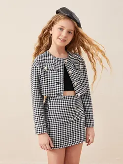 کراپ کت دامن پیچازی - مزون ماهسون