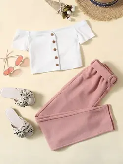 کراپ شلوار یقه دلبری - مزون ماهسون