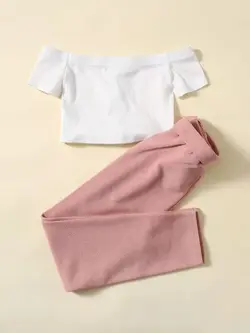 کراپ شلوار یقه دلبری - مزون ماهسون