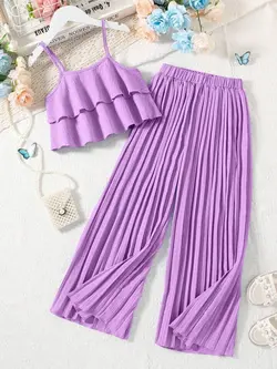 ست تاپ و شلوار پلیسه کد 23846 - مزون ماهسون