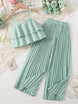 ست تاپ و شلوار پلیسه کد 23846 - مزون ماهسون