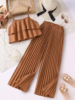 ست تاپ و شلوار پلیسه کد 23846 - مزون ماهسون