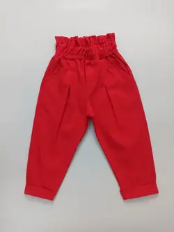 شلوار کتان دخترانه کمر کش