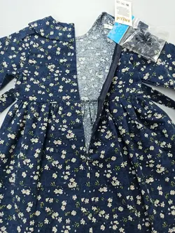 پیراهن دخترانه لنین کرکی پنبه طرح خوشه انگور