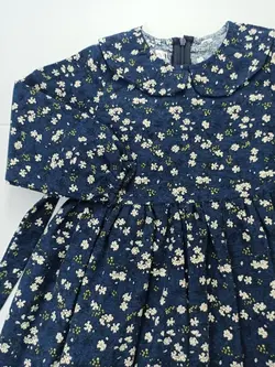 پیراهن دخترانه لنین کرکی پنبه طرح خوشه انگور