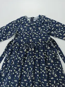 پیراهن دخترانه لنین کرکی پنبه طرح خوشه انگور