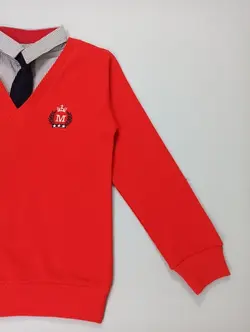 بلوز دو یقه کراواتی پسرانه مناسب 5 تا 16 سال