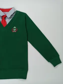 بلوز دو یقه کراواتی پسرانه مناسب 5 تا 16 سال