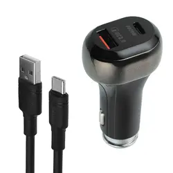 شارژر فندکی اکسیژن Oxygen مدل AC-05 به همراه کابل تايپ سي با گارانتي