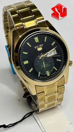 ساعت مچی مردانه دو تقویم سیکو صفحه مشکیSEIKO 7636 80XL