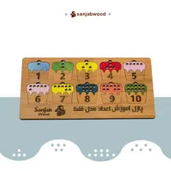 پازل آموزش اعداد سنجاب وود مدل قلک - رنگی