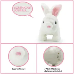 خرگوش باطری خور موزیکال راه رونده پشمالو MINI PLUSH PET PET HOUSE