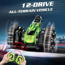 ماشین تانک دیوانه کنترلی شارژی چرخ زنجیری مدل ALL TERAIN REMOTE 12 DRIVE RACING DRIFT VEHICLE STUNT CAR