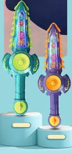 شمشیر چرخ دنده ای موزیکال چراغدار نشکن GEAR SWORD