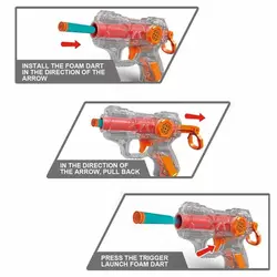 تفنگ تیر اسفنجی شفاف MINI GUN SHOOT