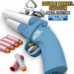 تفنگ دو لول پوکه پران تیر اسفنجی سایز بزرگ