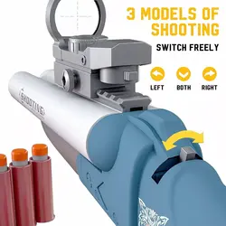 تفنگ دو لول پوکه پران تیر اسفنجی سایز بزرگ