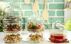 شکلات خوری شیشه ای دو طبقه