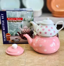 کتری قوری لعابی خالدار MRS