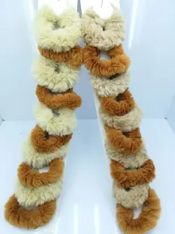 کش مو خز دونات کرم دو رنگ
