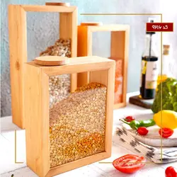 بانکه حبوبات از جنس ترکیب شیشه و چوب