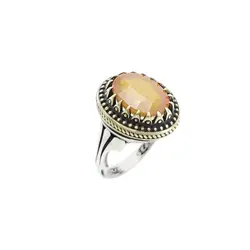 انگشتر نقره مردانه مدل یاقوت زرد آفریقایی کد 72363