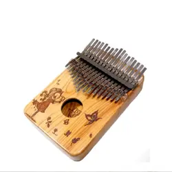 خرید کالیمبا 17 تیغه بلوط طرح دختر بچه و پروانه آکبند - دنیای ساز