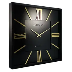ساعت دیواری آرتمیس مدل 2026 مشکی(زه مشکی و صفحه مشکی) و اعداد گلد(طلایی)